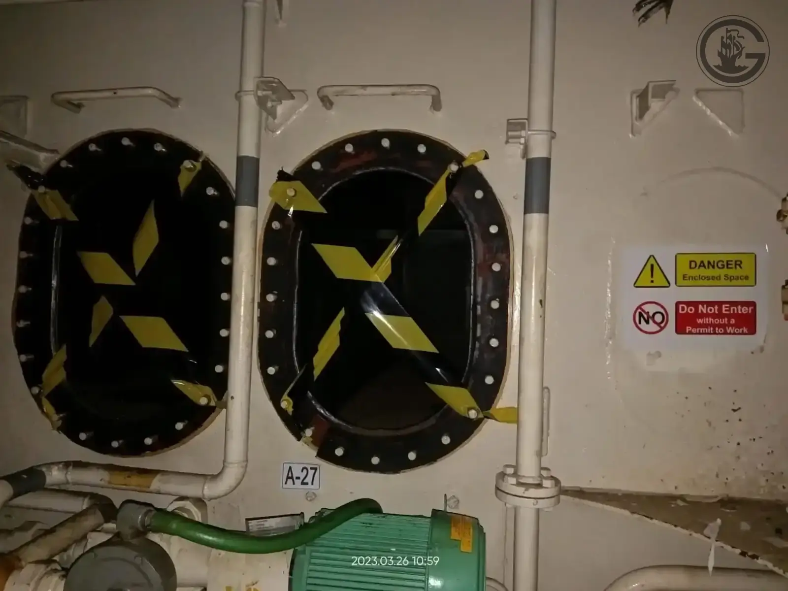 Barricading Restricted Area Onboard With Proper Signages - Shri Gautam Ship Breakings